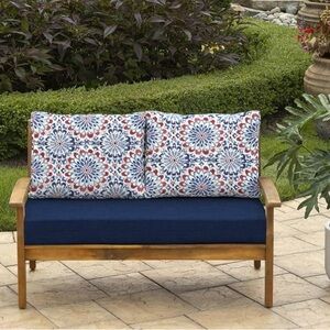Navy and Multicolor Outdoor Cushion Set
